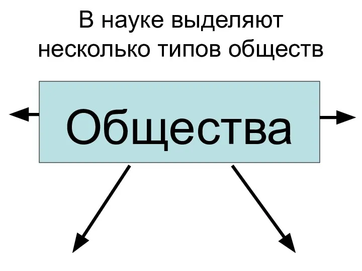 В науке выделяют несколько типов обществ Общества