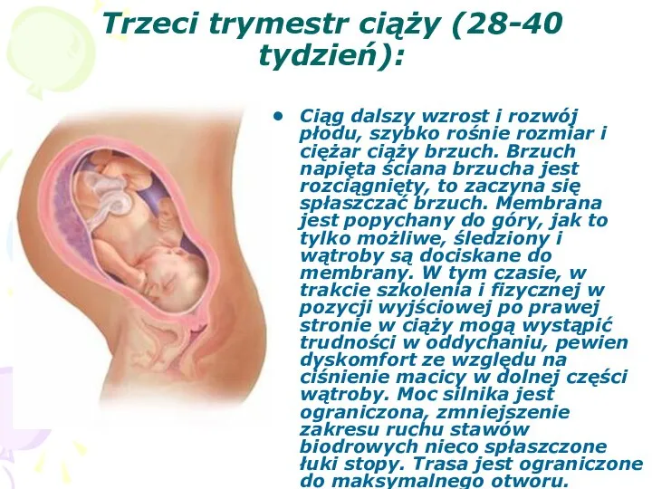 Trzeci trymestr ciąży (28-40 tydzień): Ciąg dalszy wzrost i rozwój płodu,