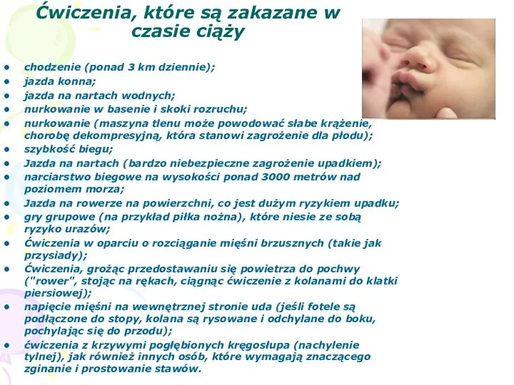 Ćwiczenia, które są zakazane w czasie ciąży chodzenie (ponad 3 km