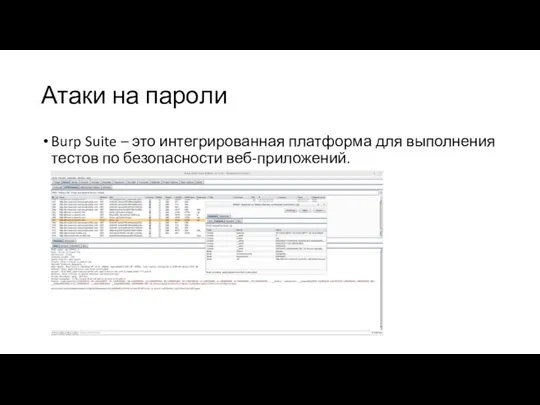 Атаки на пароли Burp Suite – это интегрированная платформа для выполнения тестов по безопасности веб-приложений.