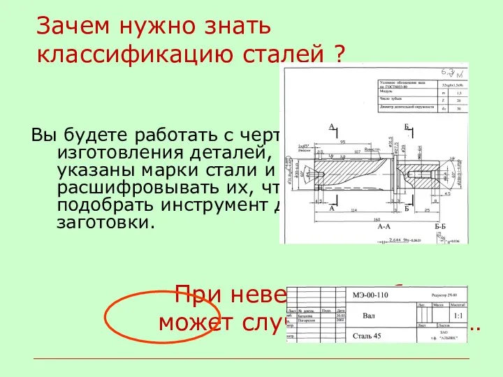 Зачем нужно знать классификацию сталей ? Вы будете работать с чертежами