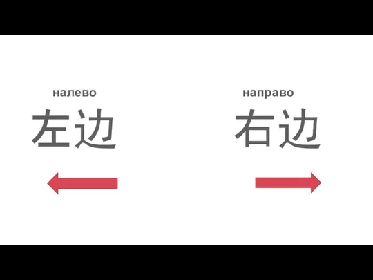 налево 左边 направо 右边