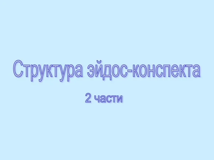 Структура эйдос-конспекта 2 части