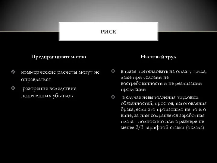 коммерческие расчеты могут не оправдаться разорение вследствие понесенных убытков вправе претендовать