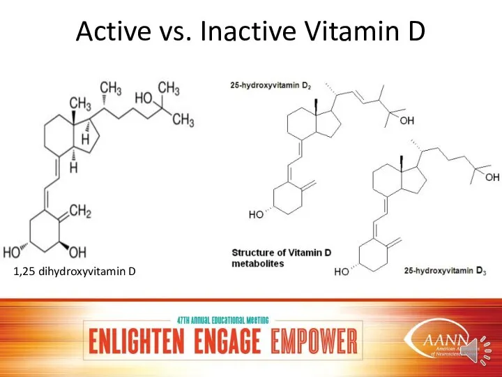 Active vs. Inactive Vitamin D 1,25 dihydroxyvitamin D