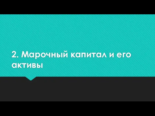 2. Марочный капитал и его активы