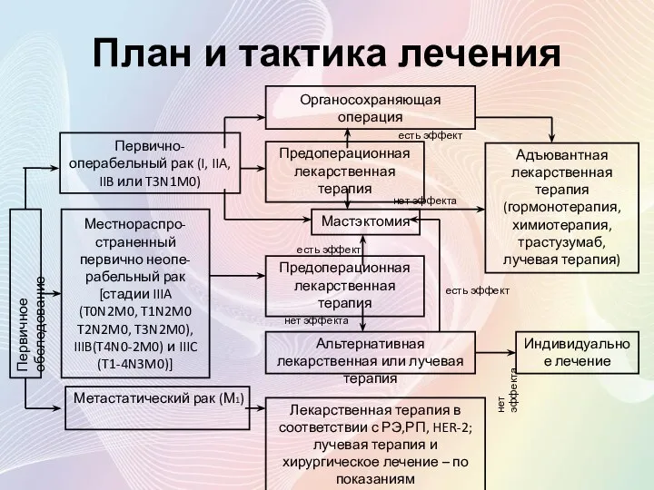 План и тактика лечения Первичное обследование Первично-операбельный рак (I, IIA, IIB