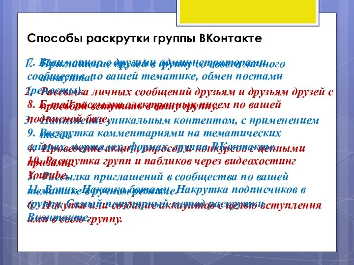 Способы раскрутки группы ВКонтакте Приглашение друзей в группу со своего личного