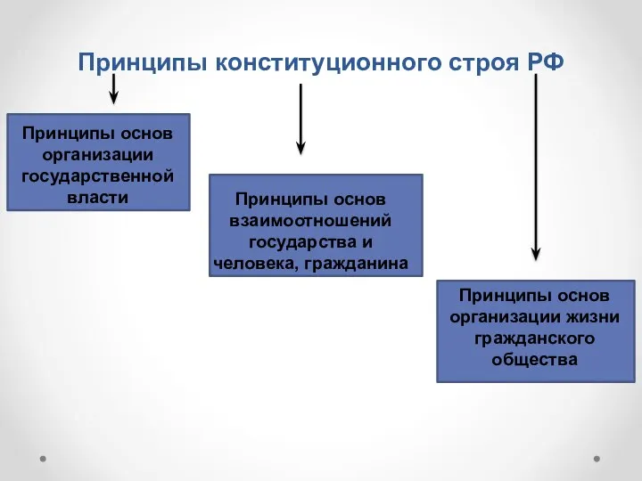 Принципы конституционного строя РФ Принципы основ организации государственной власти Принципы основ