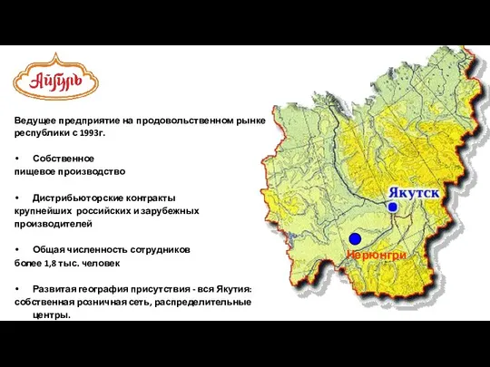 Ведущее предприятие на продовольственном рынке республики с 1993г. Собственное пищевое производство