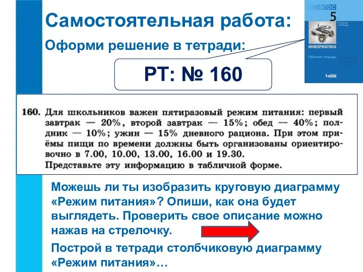 Самостоятельная работа: РТ: № 160 Оформи решение в тетради: Можешь ли