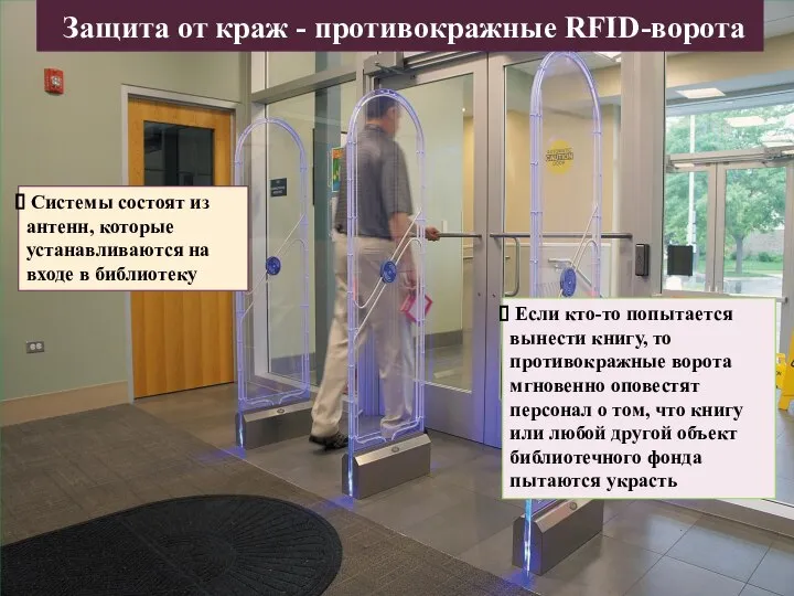 Защита от краж - противокражные RFID-ворота Системы состоят из антенн, которые