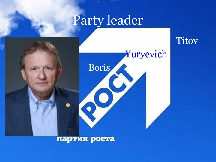 Party leader Titov Yuryevich Boris