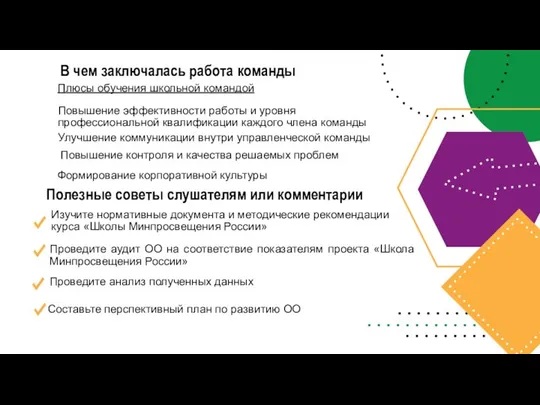 В чем заключалась работа команды Плюсы обучения школьной командой Повышение эффективности