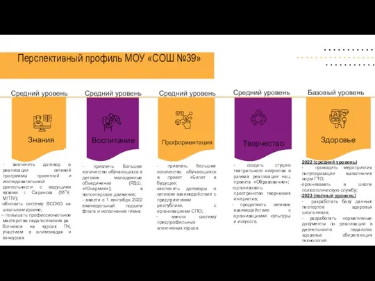 Перспективный профиль МОУ «СОШ №39» - заключить договор о реализации сетевой