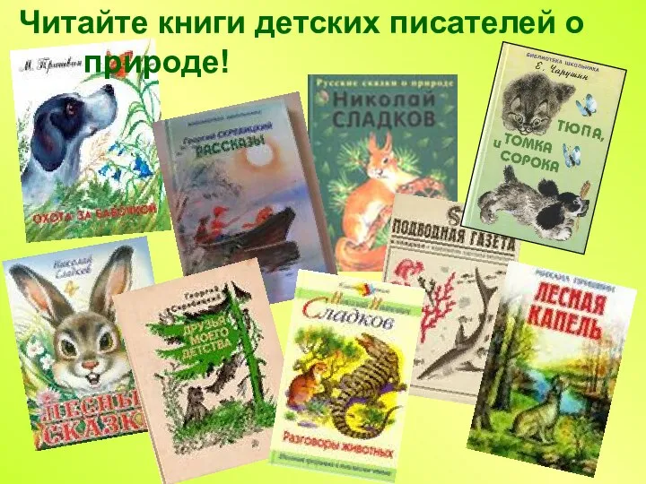 Читайте книги детских писателей о природе!