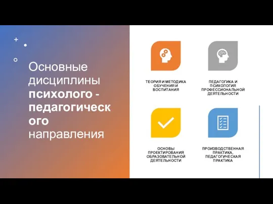 Основные дисциплины психолого -педагогического направления