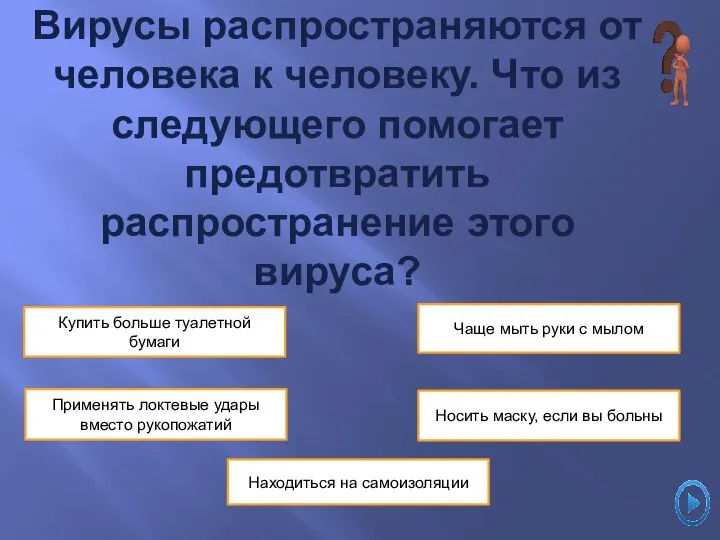 Чаще мыть руки с мылом Купить больше туалетной бумаги Применять локтевые