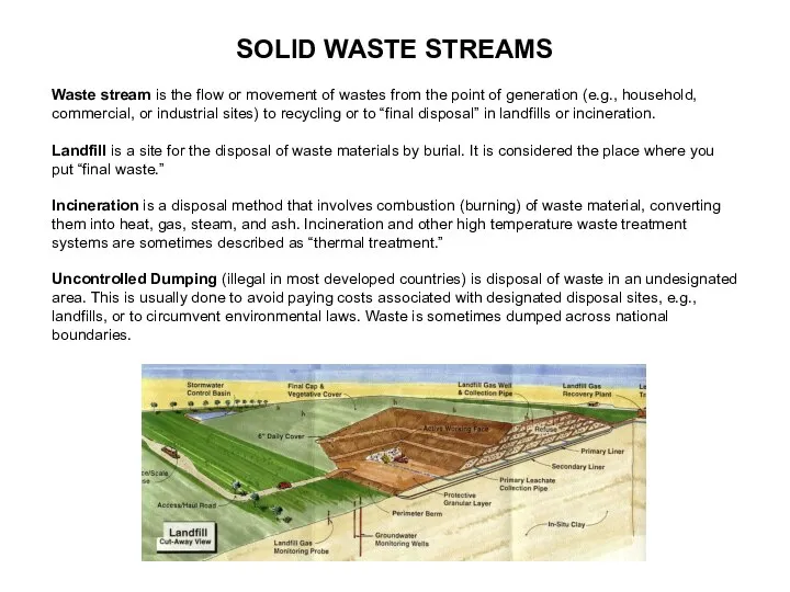SOLID WASTE STREAMS Waste stream is the flow or movement of