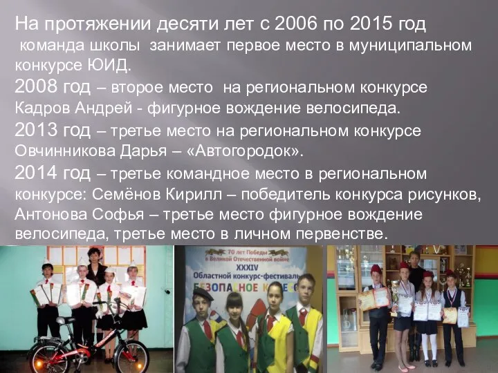 На протяжении десяти лет с 2006 по 2015 год команда школы