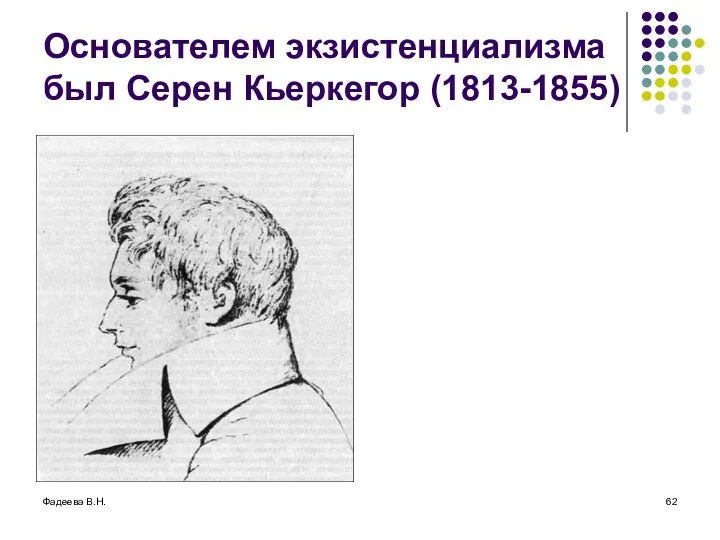 Фадеева В.Н. Основателем экзистенциализма был Серен Кьеркегор (1813-1855)