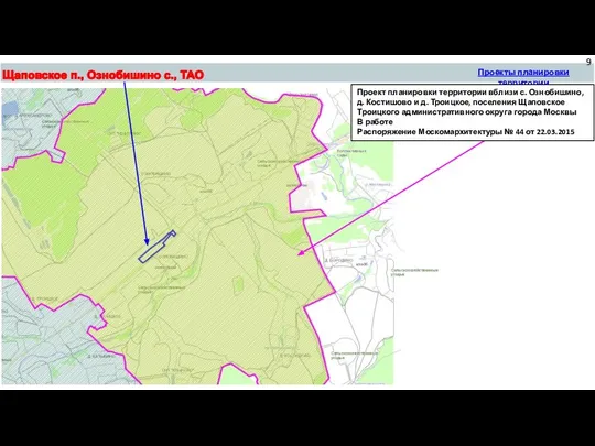 Щаповское п., Ознобишино с., ТАО Проект планировки территории вблизи с. Ознобишино,