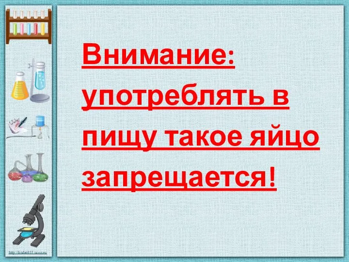 Внимание: употреблять в пищу такое яйцо запрещается!