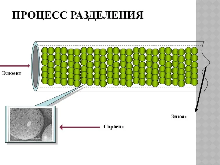 ПРОЦЕСС РАЗДЕЛЕНИЯ Сорбент Элюент Элюат