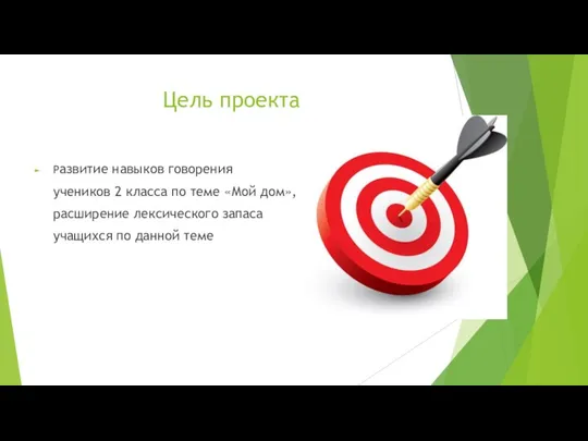 Цель проекта Развитие навыков говорения учеников 2 класса по теме «Мой