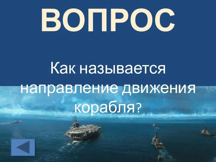 ВОПРОС Как называется направление движения корабля?