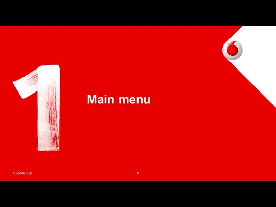 Main menu Confidential