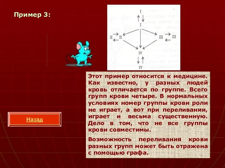 Пример 3: Этот пример относится к медицине. Как известно, у разных