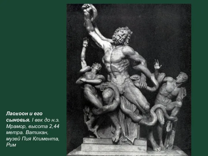 Лаокоон и его сыновья. I век до н.э. Мрамор, высота 2,44
