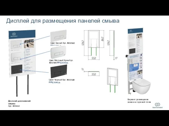 Дисплей для размещения панелей смыва Дисплей для панелей смыва Арт. REIS112