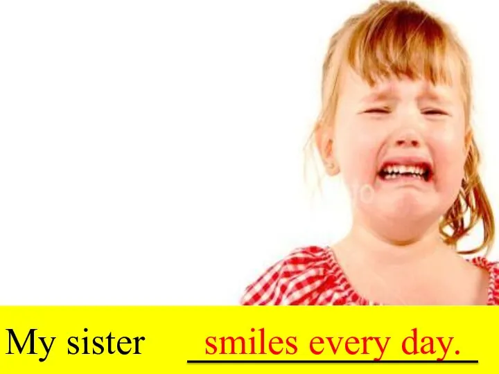 My sister smiles every day.