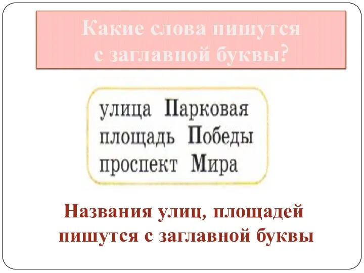 Какие слова пишутся с заглавной буквы? Названия улиц, площадей пишутся с заглавной буквы