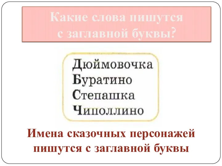 Какие слова пишутся с заглавной буквы? Имена сказочных персонажей пишутся с заглавной буквы