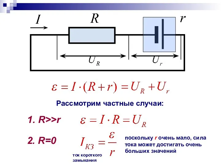 Рассмотрим частные случаи: 1. R>>r 2. R=0 поскольку r очень мало,