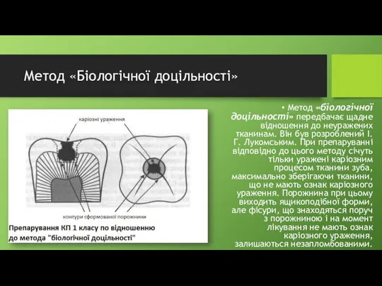 Метод «Біологічної доцільності» Метод «біологічної доцільності» передбачає щадне відношення до неуражених