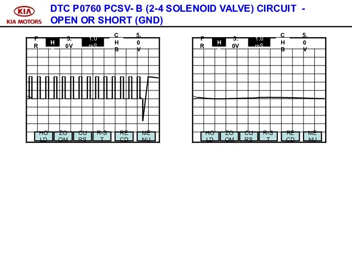 DTC P0760 PCSV- B (2-4 SOLENOID VALVE) CIRCUIT - OPEN OR