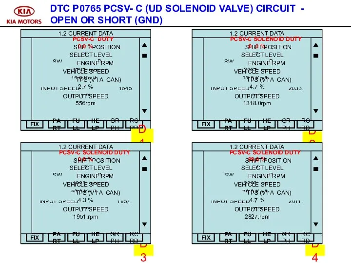 DTC P0765 PCSV- C (UD SOLENOID VALVE) CIRCUIT - OPEN OR