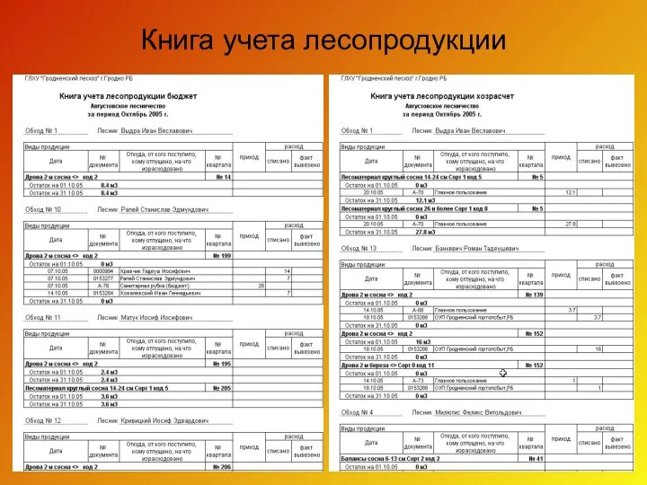 Книга учета лесопродукции