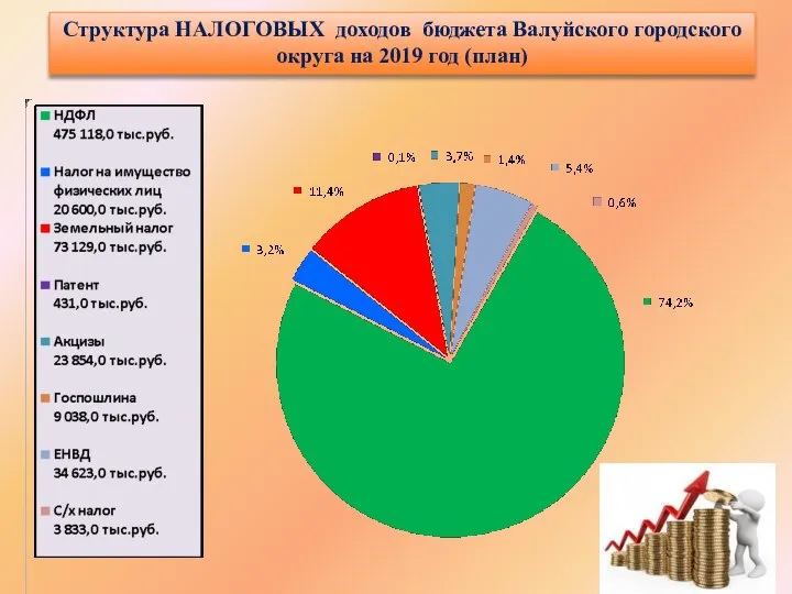 Структура НАЛОГОВЫХ доходов бюджета Валуйского городского округа на 2019 год (план)