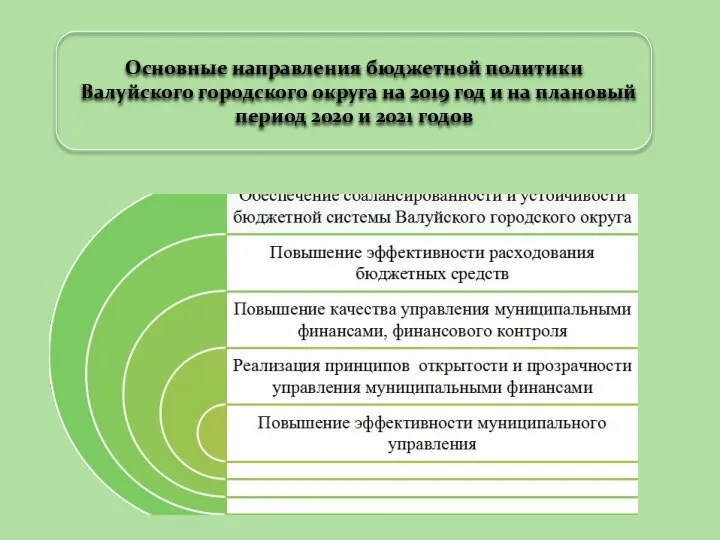 Основные направления бюджетной политики Валуйского городского округа на 2019 год и