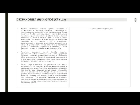 СБОРКА ОТДЕЛЬНЫХ УЗЛОВ (КРЫША) Монтаж конструкции скатной кровли начинается с последовательной