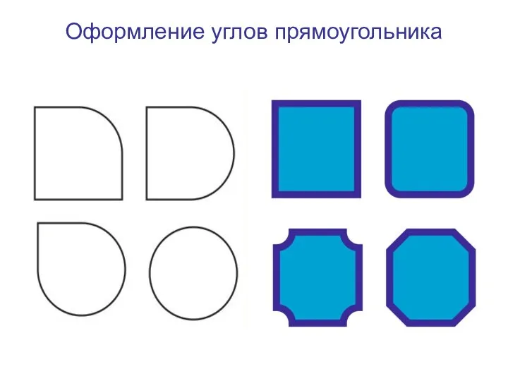 Оформление углов прямоугольника