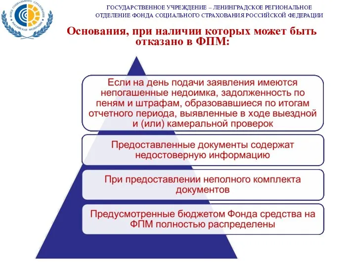 ГОСУДАРСТВЕННОЕ УЧРЕЖДЕНИЕ – ЛЕНИНГРАДСКОЕ РЕГИОНАЛЬНОЕ ОТДЕЛЕНИЕ ФОНДА СОЦИАЛЬНОГО СТРАХОВАНИЯ РОССИЙСКОЙ ФЕДЕРАЦИИ