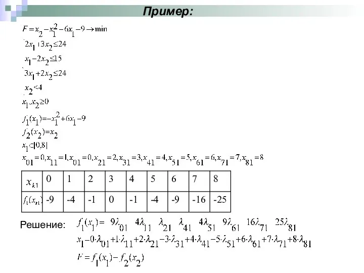 Пример: Решение: