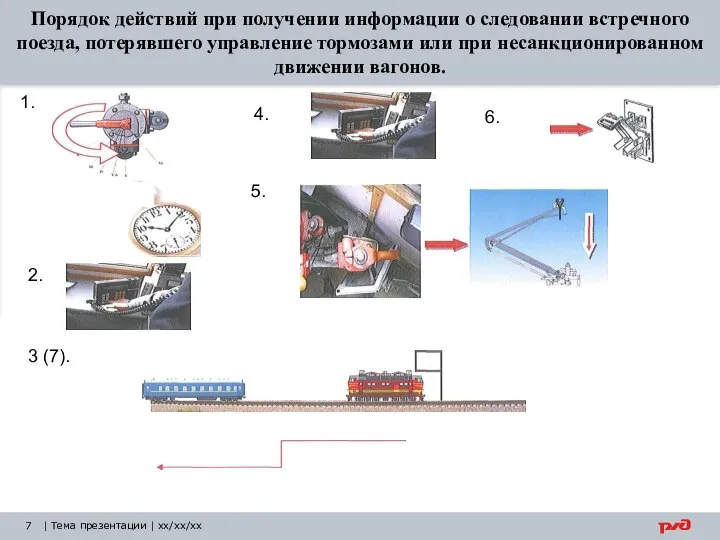 Порядок действий при получении информации о следовании встречного поезда, потерявшего управление