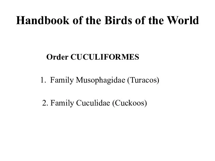 Handbook of the Birds of the World